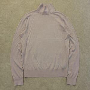 Theory Turtleneck Regal Wool Pink Fine Gauge Sweater Small